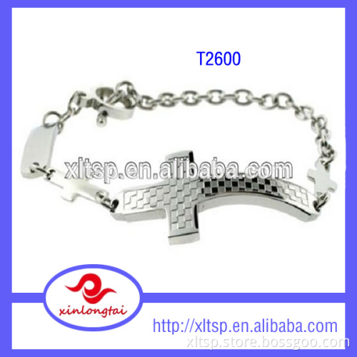 Top Sale Bling Cross Steel Bracelet For Men